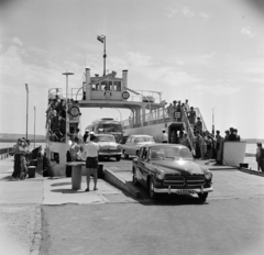 Hungary,Lake Balaton, Tihany, Tihanyrév kompkikötő., 1965, Bojár Sándor, ferry, Fortepan #177498