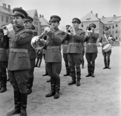 Magyarország, Budapest XI., Budaörsi út, a Petőfi laktanya udvara. A Magyar Néphadsereg Központi Fúvószenekara., 1966, Bojár Sándor, Budapest, Fortepan #177528