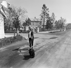 Magyarország, Tapolca, Hősök tere, balra a Városháza. Középen az I. világháborús emlékmű (Maugsch Gyula, 1930.)., 1967, Bojár Sándor, Fortepan #178154