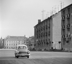 Magyarország, Szombathely, Markusovszky Lajos utca a Március 15. tér felé nézve., 1965, Bojár Sándor, Wartburg-márka, Fortepan #178374