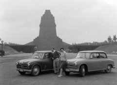 Németország, Lipcse, Népek csatája emlékmű (Völkerschlatdenkmal)., 1960, Bojár Sándor, NDK, rendszám, AWZ-márka, AWZ P70 Zwickau, Fortepan #178714