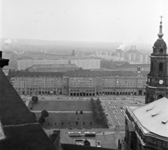 Germany, Dresden, kilátás a Városháza tornyából a Kreuzkirche és az Altmarkt felé., 1969, Bojár Sándor, GDR, Fortepan #178741