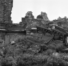 Germany, Dresden, a Miasszonyunk-templom (Frauenkirche) romjai., 1969, Bojár Sándor, GDR, damaged building, Fortepan #178745