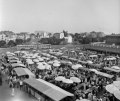 Románia, Bukarest, kilátás a Bulevardul Ion C. Bratianu (Bulevardul 1848) felől a Piata Unirii-re, a középen háttérben látható magasépületek mellett van a Bulevardul Dimitrie Cantemir., 1965, Bojár Sándor, Fortepan #178776