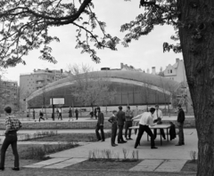 Magyarország, Városmajor, Budapest XII., szemben a BSE sportcsarnoka, mögötte a Maros utca házai., 1965, Bojár Sándor, Budapest, Fortepan #178846