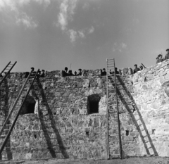 Magyarország, Pilisborosjenő, az egri vár kicsinyített mása az Egri csillagok című film forgatásakor., 1968, Bojár Sándor, Fortepan #178955