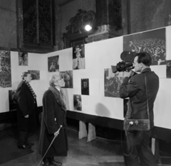 Magyarország, Budapest V., Kossuth Lajos tér 12., Igazságügyi Palota (ekkor Magyar Nemzeti Galéria). Bottal a kezében Klinkó József műgyűjtő., 1965, Bojár Sándor, Budapest, Fortepan #178980