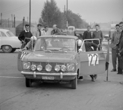 Magyarország, Budapest X., Albertirsai út, az V. Nemzetközi Cordatic Rallye résztvevője a rajtnál., 1965, Bojár Sándor, Budapest, rajtszám, rendszám, Fortepan #179010