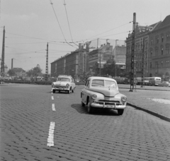 Magyarország, Budapest VIII., Baross tér, szemben a Kerepesi út. Jobbra a 7-8., számú telken a metróépítés területe., 1963, Bojár Sándor, Budapest, Fortepan #179123