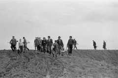 Magyarország, Pozsonyboldogfa, a felvétel a helyi vadásztársaság fácán- és nyúlvadászatán készült., 1964, Bojár Sándor, vadász, vadászat, svájcisapka, nyúl, puska, fácán, Fortepan #179247