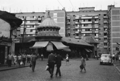 Románia, Bukarest, Piața Sfântul Anton, középen a virágpiac., 1965, Bojár Sándor, Fortepan #179400