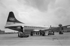 Magyarország, Ferihegyi (ma Liszt Ferenc) repülőtér, Budapest XVIII., 1965, Bojár Sándor, repülőgép, Budapest, JAT légitársaság, Convair-márka, Convair CV-440 Metropolitan, Fortepan #179632