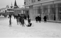 Oroszország, Moszkva, Leningradszkij proszpekt a 34 szám előtt az ulica Novaja Basilovka felé nézve., 1964, Bojár Sándor, Szovjetunió, Fortepan #179806