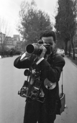 Magyarország, Székesfehérvár, Kabáczy Szilárd fotóriporter, fotóművész., 1965, Bojár Sándor, fényképezőgép, Rollei Rolleiflex, Pentacon-márka, Kijev-márka, KW Praktina, fotóriporter, Fortepan #179831