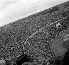 Finnország, Helsinki, XV. nyári olimpiai játékok., 1952, Bojár Sándor, nézőtér, stadion, olimpiai jelkép, Fortepan #180384