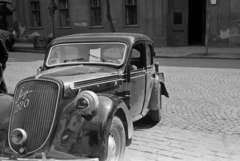 Hungary, Budapest II., a felvétel a Lövőház utca 5., a Gém Garage gépjárműszervíz előtt készült., 1948, Bojár Sándor, Budapest, automobile, Fortepan #180606