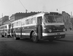 Magyarország, Budapest IX., Boráros tér., 1959, Székács András, autóbusz, magyar gyártmány, Ikarus-márka, Ikarus 66, rendszám, Budapest, Fortepan #18143