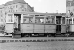 Magyarország, Budapest IX., Boráros tér (a villamos mögött az Angyal utca torkolata)., 1957, Székács András, villamos, Budapest, FVV-szervezet, viszonylatszám, Fortepan #18159