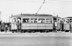 Magyarország, Budapest VIII.,Budapest IX., Nagyvárad tér., 1957, Székács András, villamos, Budapest, FVV-szervezet, viszonylatszám, Fortepan #18169