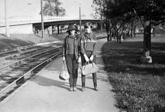 Hungary, Budapest I., Erzsébet híd budai hídfője, Döbrentei téri villamosmegálló., 1969, Saly Noémi, Budapest, Fortepan #18296