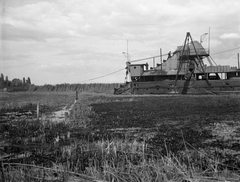 Magyarország, »Nádasban dolgozó BALATON (1909) kotróhajó« Leltári jelzet: MMKM TEMGY 2019.1.1. 0713, 1925, Magyar Műszaki és Közlekedési Múzeum / BAHART Archívum, kotróhajó, Fortepan #183347