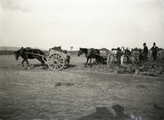 Magyarország, Balatonföldvár, »Lovas kubikos kordélyok a balatonföldvári strand építésénél, 1935.« Leltári jelzet: MMKM TEMGY 2019.1.1. 0835, 1935, Magyar Műszaki és Közlekedési Múzeum / BAHART Archívum, lovaskocsi, Fortepan #183374