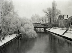 Hungary,Lake Balaton, Siófok, Vasúti híd a Sió fölött, a közúti hídról fotózva. Leltári jelzet: MMKM TEMGY 2019.1.1. 0887, 1933, Magyar Műszaki és Közlekedési Múzeum / BAHART Archívum, Fortepan #183410