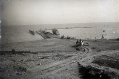 Hungary,Lake Balaton, Tihany, a kikötő építése. Leltári jelzet: MMKM TEMGY 2019.1.1. 1313, 1909, Magyar Műszaki és Közlekedési Múzeum / BAHART Archívum, construction, port, narrow-gauge railway, Fortepan #183561