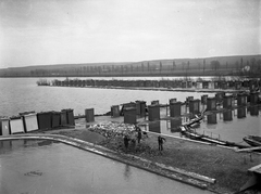 Magyarország, Balatonföldvár, »Kikötőépítés a strandnál 1929 körül« Leltári jelzet: MMKM TEMGY 2019.1.1. 0202, 1929, Magyar Műszaki és Közlekedési Múzeum / BAHART Archívum, Fortepan #183623