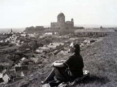 Magyarország, Esztergom, a Várhegy és a Bazilika a Kuckländer-dombról nézve., 1939, Divéky István, kirándulás, pihenés, Fortepan #183787