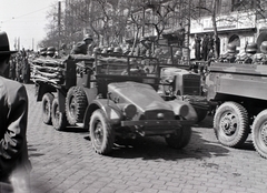 Magyarország, Budapest IX., Ferenc körút a Boráros tér felé nézve., 1941, Divéky István, Rába 38M Botond, Krupp-márka, Krupp Protze, Budapest, Fortepan #183812