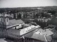 Hungary, Eger, kilátás a Líceum teraszáról a Kossuth Lajos utca és a Ferences templom felé., 1940, Ferencz Zoltán Zénó, Fortepan #184110