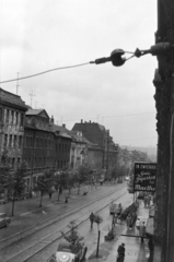 Németország, Zwickau, a Bahnhofstrasse az Am Bahnhof felől nézve, középen a Robert-Blum-Strasse kereszteződése., 1960, Ferencz Zoltán Zénó, utcakép, Fortepan #184207