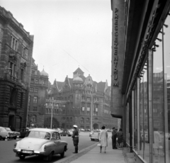 Németország, Lipcse, Markgrafenstrasse a Burgplatz és az Új Városháza felé nézve., 1968, Fortepan/Album036, NDK, Fortepan #184293