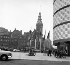 Németország, Lipcse, Richard-Wagner-Platz, szemben a református templom, jobbra a Konsument Áruház., 1968, Fortepan/Album036, NDK, Fortepan #184294