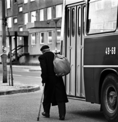 1976, Horváth Péter, old person, backpack, back, poverty, Fortepan #184695