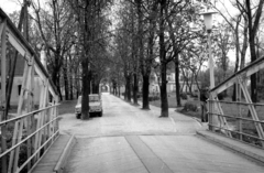 Hungary, Edelény, L’Huillier–Coburg-kastély kertje., 1978, Kende János, garden, alley, street lamp, Fortepan #184949