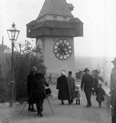 Ausztria, Graz, óratorony, 1930, Jankovszky György, óra, torony, őrtorony, óratorony, lámpaoszlop, Fortepan #18526