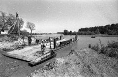 Hungary, Tiszakeszi, a rév a Községháza utca irányából nézve., 1976, Kende János, ferry, Fortepan #185297