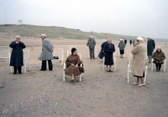 Hollandia, pihenő az Északi-tenger partján. A felvétel az Irány Hollandia című dokumentumfilm (holland-magyar koprodukció, rendező Hilde van Oostrum, operatőr Kende János) forgatása alkalmával készült., 1985, Kende János, Fortepan #185313