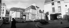 Franciaország, Párizs, Rue de Thorigny, szemben a Libéral Bruant-palota., 1981, Kende János, Citroen H van, Renault Estafette, Fortepan #185460