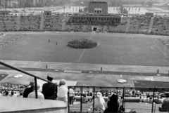 Magyarország, Népstadion, Budapest XIV., ünnepség az 1949. évi XX. törvény, a Magyar Népköztársaság Alkotmánya ötödik évfordulója alkalmából 1954. augusztus 20-án., 1954, Tóth Tibor, Budapest, politika, stadion, Fortepan #185558