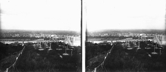 Magyarország, Budapest II., József-hegyi kilátó, panoráma a Margit-sziget és Angyalföld felé., 1931, Kárpáti György Mór, sztereófotó, Budapest, Fortepan #186016