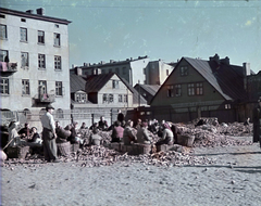 Lengyelország, Łódź, 1942, Fortepan/Album044, Walter Genewein, nők, kosár, Fortepan #186276