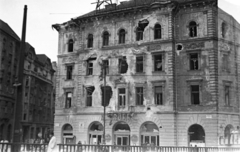 Magyarország, Budapest IX., Boráros tér a Petőfi híd pesti hídfőjénél, balra a Ráday utca., 1956, Gulyás Zsuzsa, Budapest, épületkár, Fortepan #186577