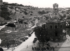 Magyarország, Budapest I., a romos Rác fürdő és a Szent Demeter szerb templom., 1945, Kramer István dr, Kunszt János, templom, háborús kár, rom, Budapest, Fortepan #186678