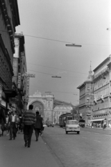 Hungary, Budapest VII.,Budapest VIII., Rákóczi út az Alsó erdősortól a Baross tér felé nézve., 1965, Fortepan/Album037, Budapest, Fortepan #186709