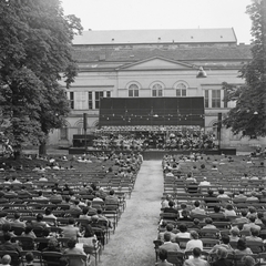 Magyarország, Budapest V., Károlyi kert, koncert., 1961, Kotnyek Antal, zeneművészet, színpad, nézőtér, Budapest, Fortepan #18688