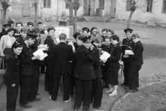 1952, Fortepan/Album038, youth, uniform, book, Fortepan #186917