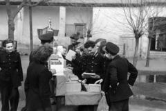 1952, Fortepan/Album038, youth, uniform, book, string bag, Fortepan #186918